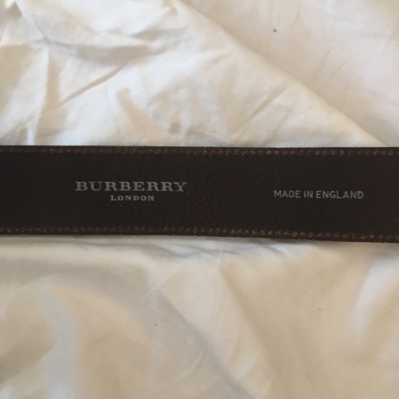 BURBERRY BROWN LEATHER BELT - Picture 2 of 4
